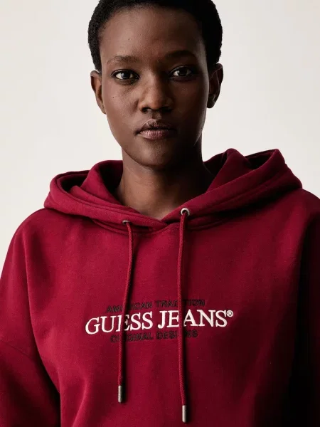 Guess Jeans кофта з капюшоном з бавовною