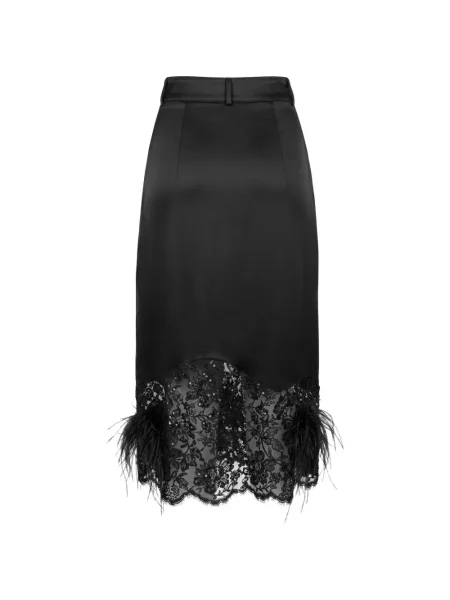 Fustă Almaz cu pene din dantelă negru
