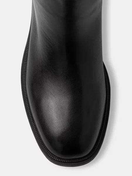 Шкіряні чоботи Nokwol Jose Black Leather на плоскому підборі Jose Black Leather чорний