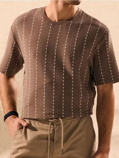 Sinsay Pruhované tričko hnědá