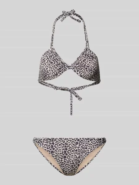 Zestaw bikini we wzór na całej powierzchni model BIBI' Shiwi beżowe