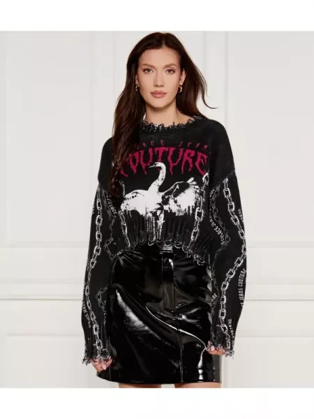 Versace Jeans Couture Pulover | Cropped Fit negru