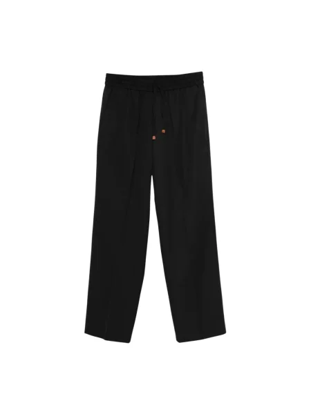 Drôle de Monsieur spodnie z dodatkiem wełny Pantalon Droit czarne