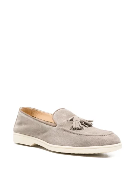 Pantofi loafer Doucal's din piele de căprioară gri