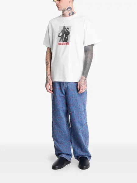 Tricou Pleasures cu imagine alb