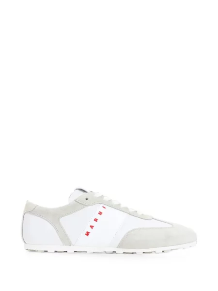 Sneakerși Marni din piele de căprioară cu imagine alb