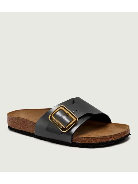 Birkenstock Șlapi Catalina Luxe Buckle | piele întoarsă | narrow fit gri