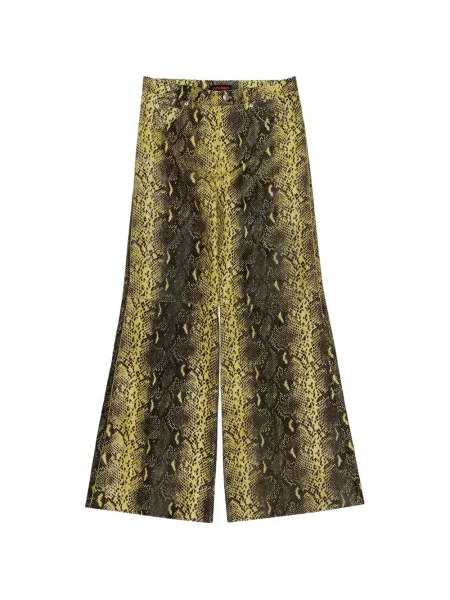 Pantaloni Lựu đạn cu model piele de șarpe galben