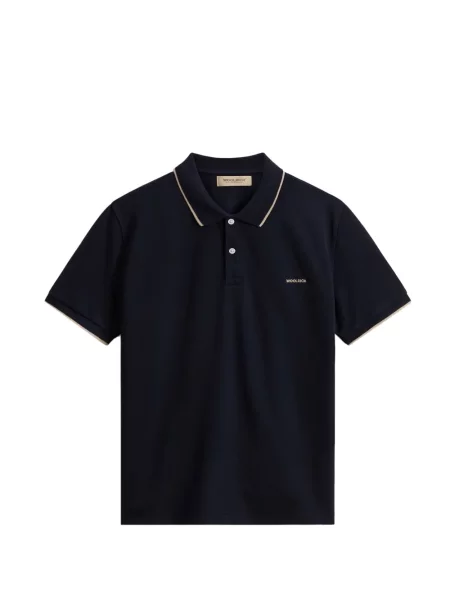 Tricou polo Woolrich cu broderie albastru
