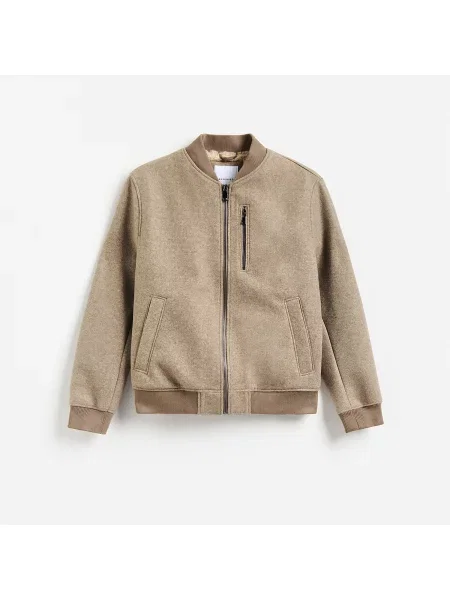 Reserved Bomber bunda se stojáčkem béžová