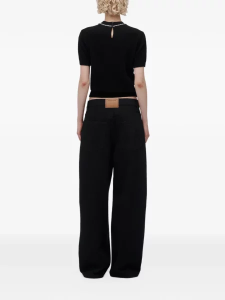 Къс топ Alexander Wang черно