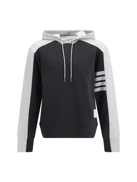 Bluza z kapturem Thom Browne z kapturem szara