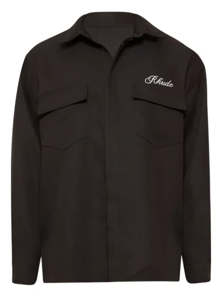 Риза Rhude бродирана черно