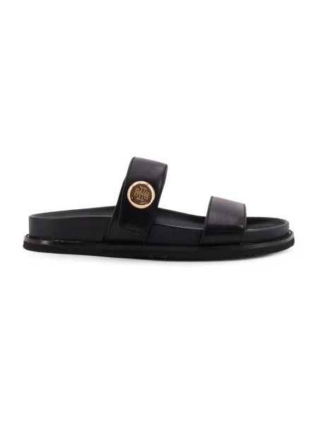 Klapki Tory Burch skórzane czarne