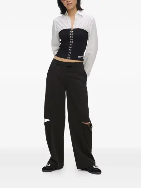 Παντελόνι Karl Lagerfeld Jeans με αγκράφα μαύρο