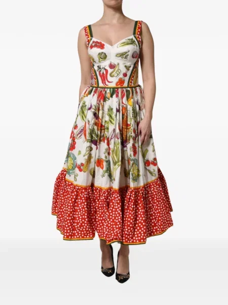 Rochie midi Dolce & Gabbana cu imagine alb