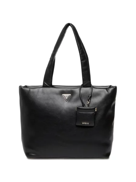 Geantă shopper Guess cu autograf negru