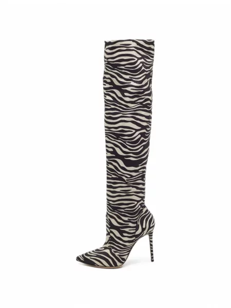 Botine Gianvito Rossi cu imagine cu model zebră negru