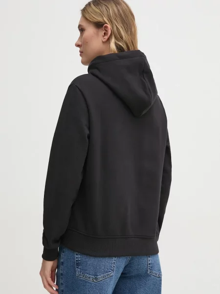 Mikina Calvin Klein Jeans s kapucí s aplikací černá