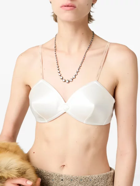 Sutien Miu Miu din satin alb