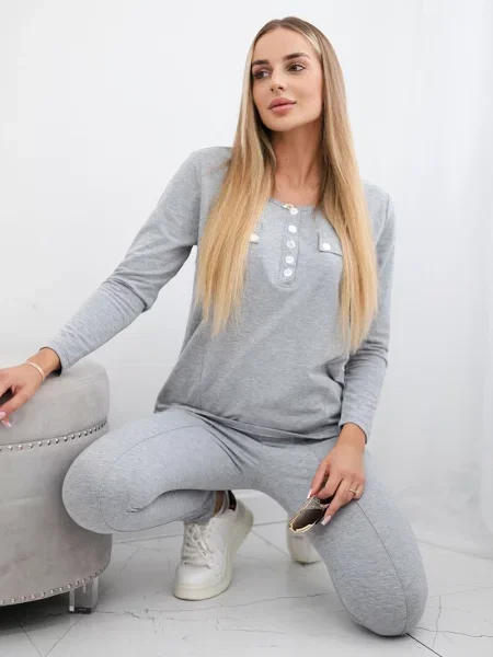 Komplet dresowy Kesi z ćwiekami szary