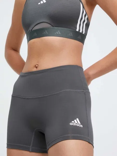 Къс панталон за трениране adidas Performance 0 с изчистен дизайн със стандартна талия сиво
