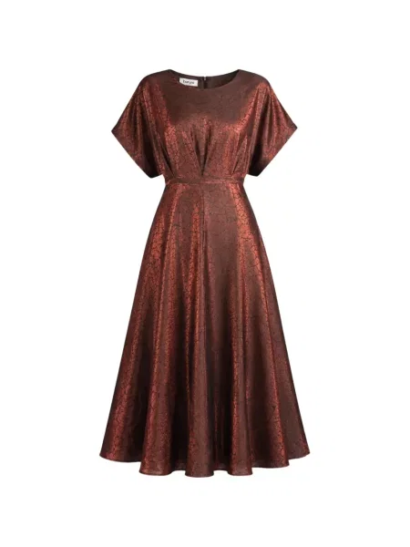 Rochie midi Baruni evazată maro