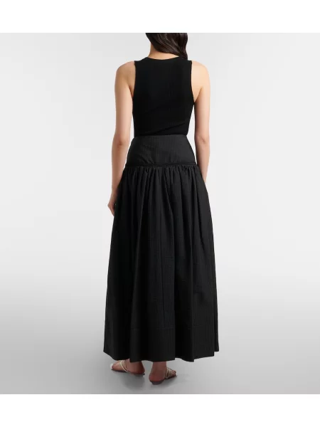 Fusta maxi Alaïa negru