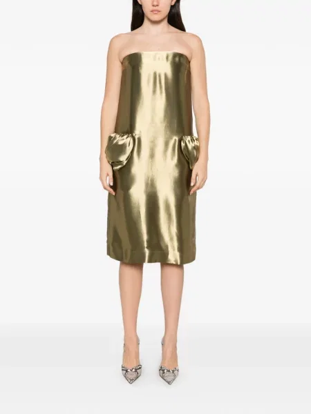 Rochie midi Ferragamo drapată fără bretele