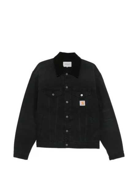 Geacă Carhartt Wip cu strasuri din canvas negru
