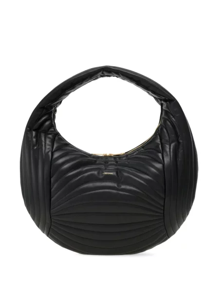 Pikowana torebka hobo Ferragamo czarna