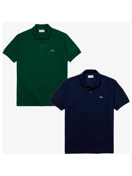 Polo Lacoste Classic Fit krótki rękaw granatowy 2 sztuki XS zielony