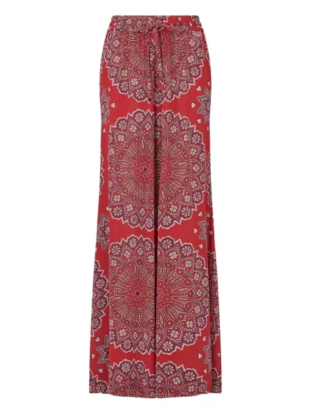 Spodnie Hayley Menzies z nadrukiem z wzorem paisley czerwone