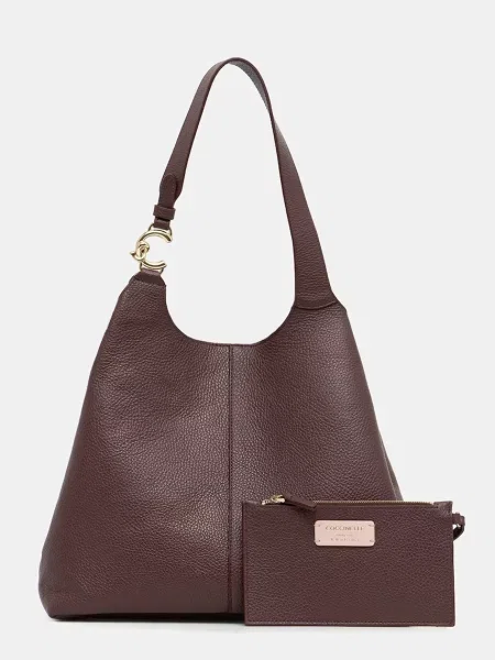 Coccinelle De piele geantă shopper + borsetă C-EASY roșu