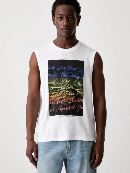 Tricou Karl Lagerfeld Jeans alb