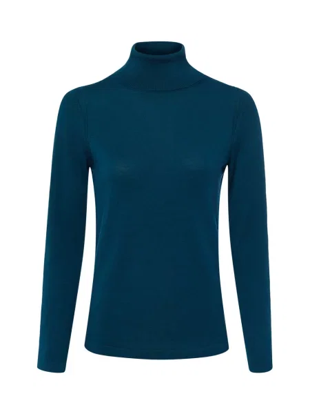 Brookshire bluzka z golfem Kobiety Wełna merino S niebieski