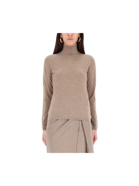 Sweter Max Mara z kaszmiru brązowy