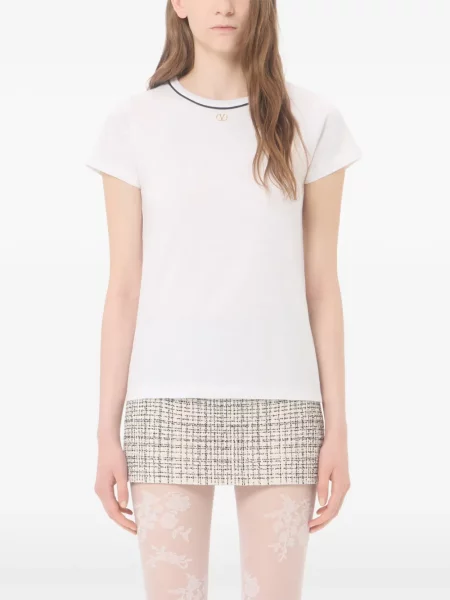 Tricou Valentino Garavani din jerseu alb