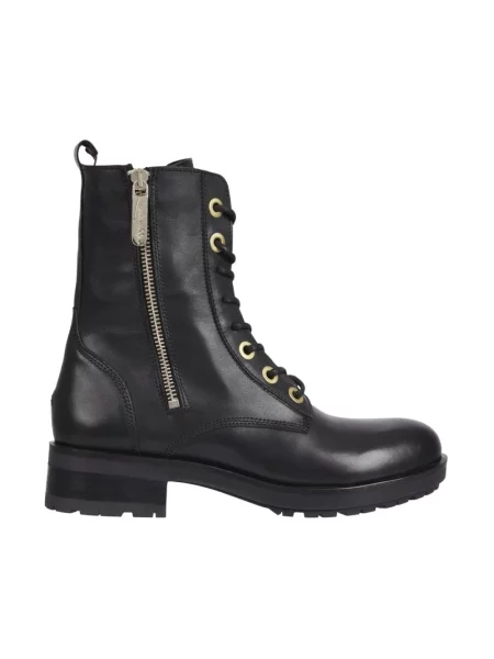 Botki Tommy Hilfiger skórzane czarne