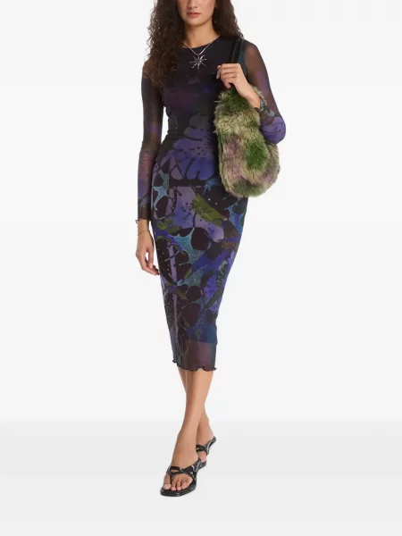 Rochie midi Desigual cu model floral cu imagine violet
