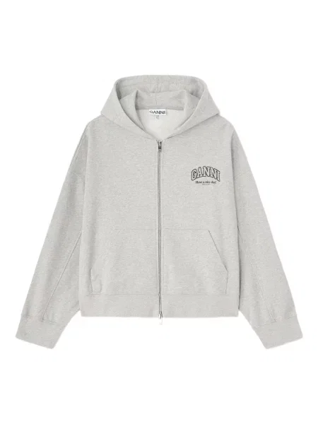 Hanorac cu glugă Ganni gri
