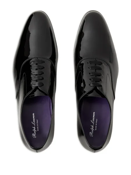 Iš natūralios odos derby batai Ralph Lauren Purple Label juoda