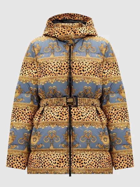 Пуховик Duvet в анімалістичний принт Versace жовтий