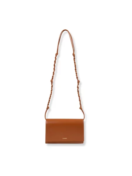 Torebka crossbody Jil Sander skórzana brązowa