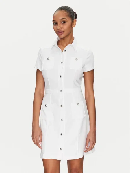 Guess Рокля тип риза бял