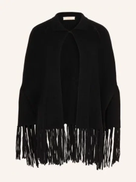 Ivi Collection Plášť Z Merino Vlny černá