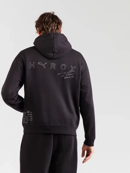 PUMA Športová mikina PUMA X HYROX tmavosivá čierna