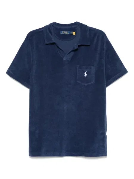 Tricou polo Polo Ralph Lauren din material terry albastru