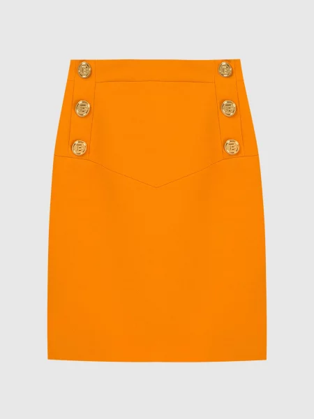 Спідниця міні із заклепками Balmain помаранчева
