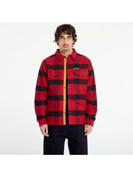 Kurtka Columbia w kratkę czerwona